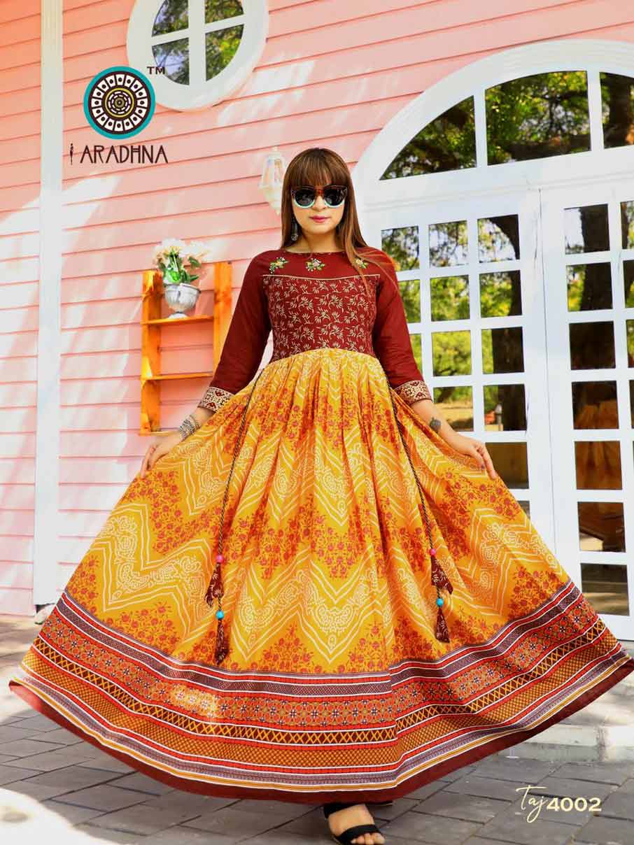 Taj Vol-4 Wholesale Round Printed Kurti Set Taj Vol-4 Wholesale Round Printed Kurti Set